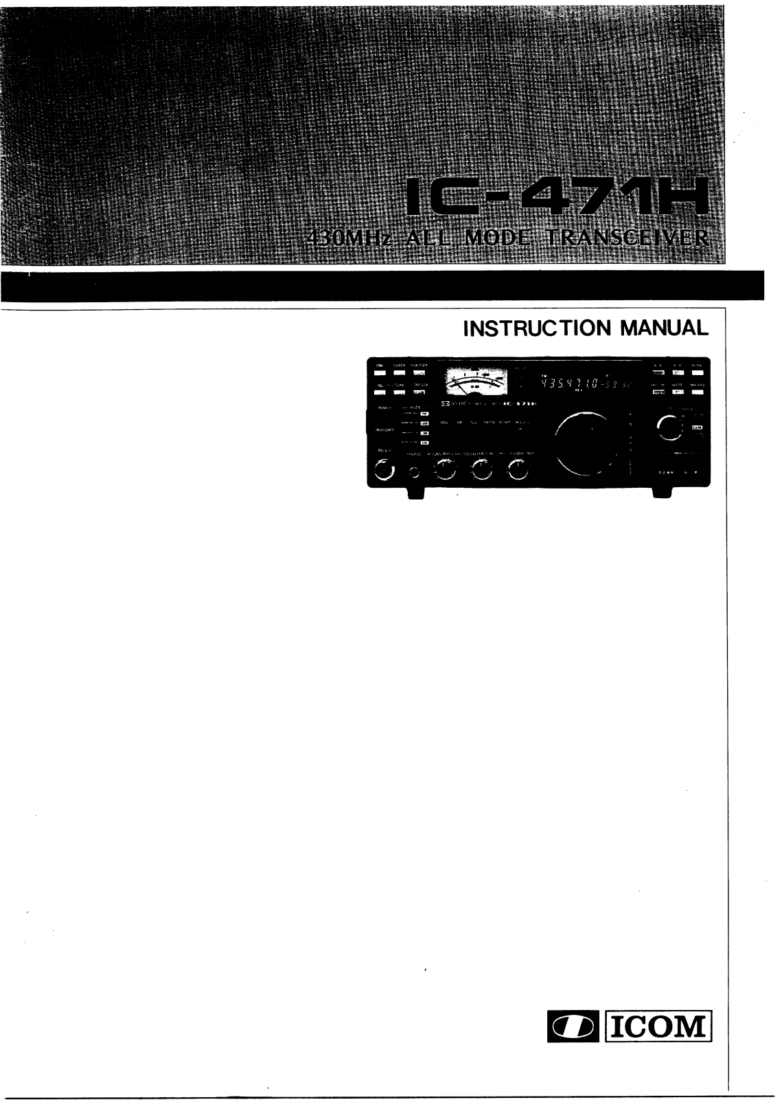 Icom IC-471H User Manual