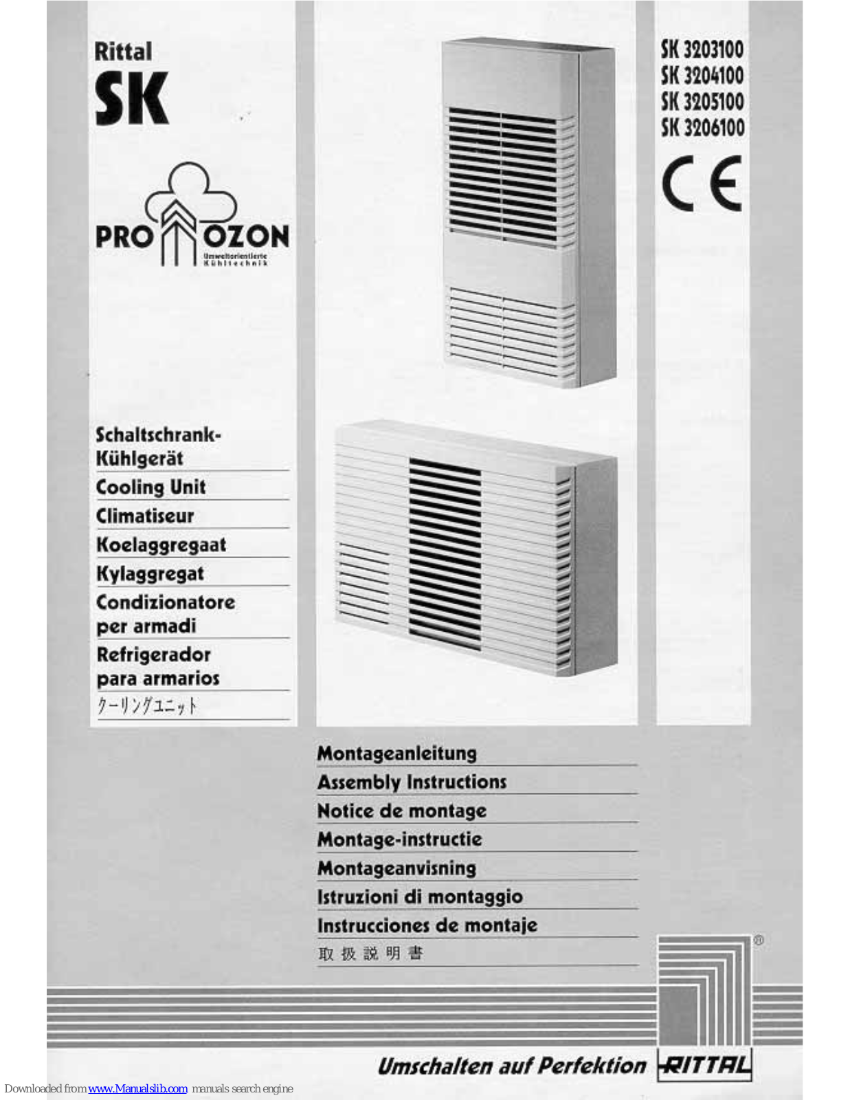 Rittal SK 3203100, SK 3204100, SK 3205100, SK 3206100 Assembly Instructions Manual