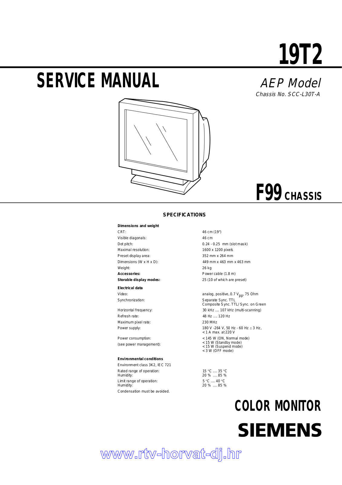 Sony 19T2 Schematic