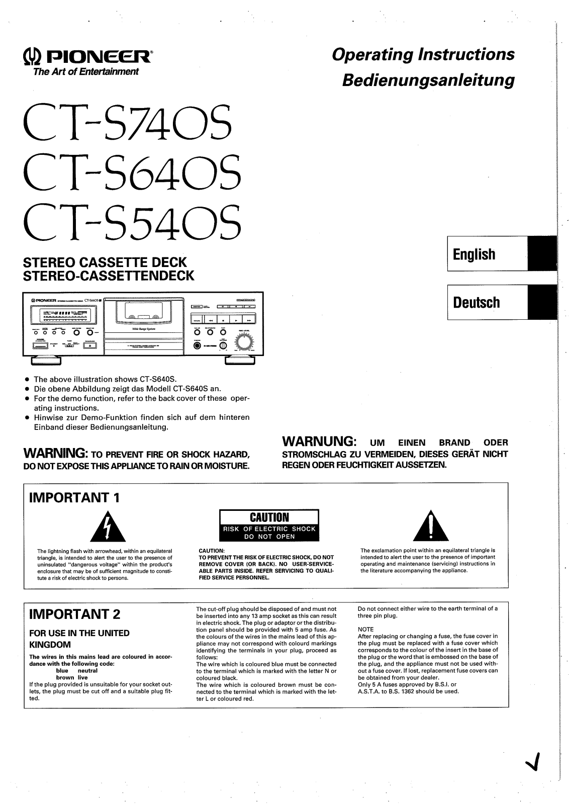 Pioneer CTS-540-S, CTS-740-S Owners manual