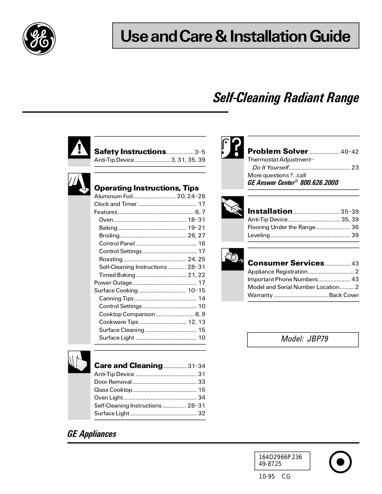 GE 10-95 CG User Manual