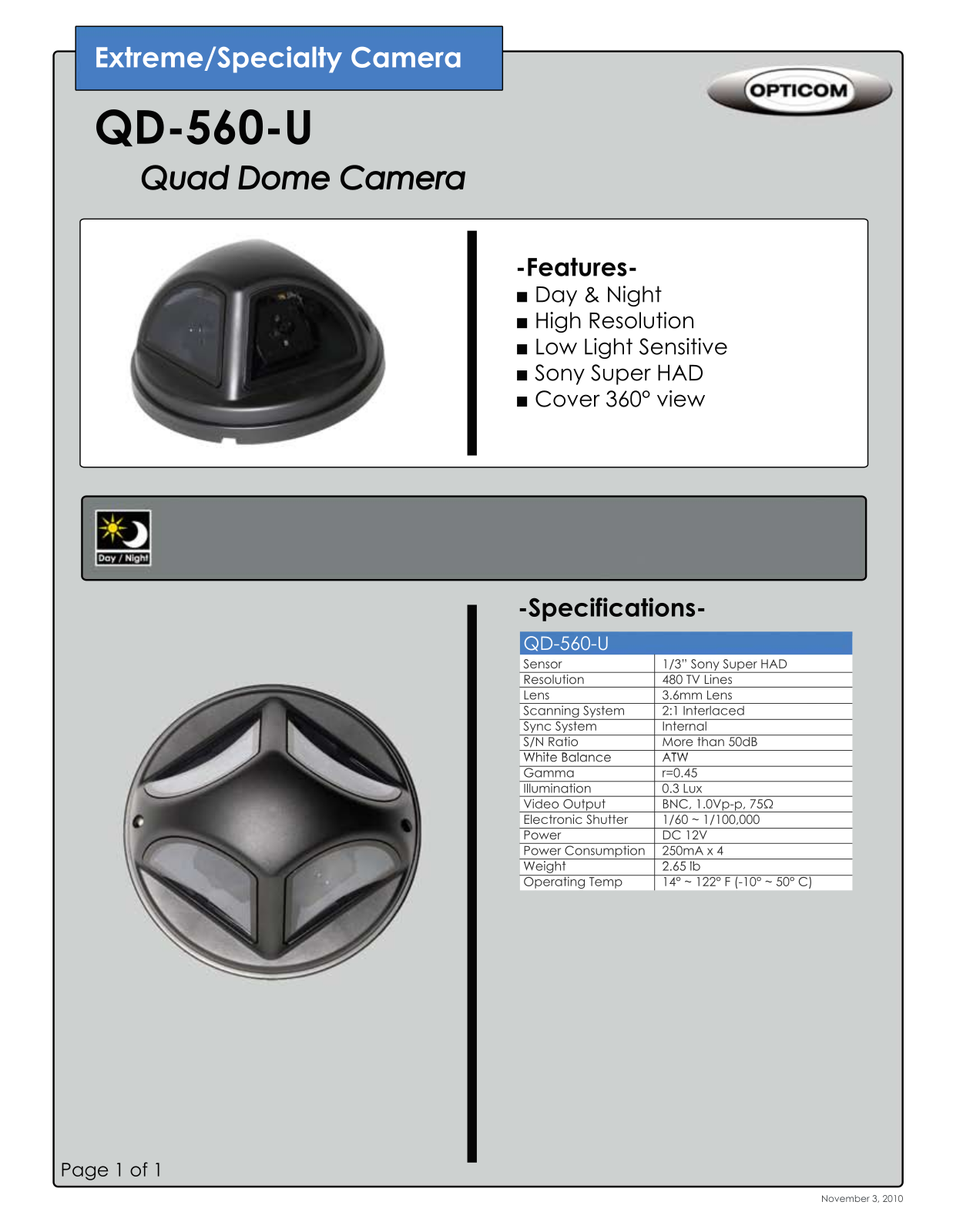 Opticom QD-560-U DATASHEET