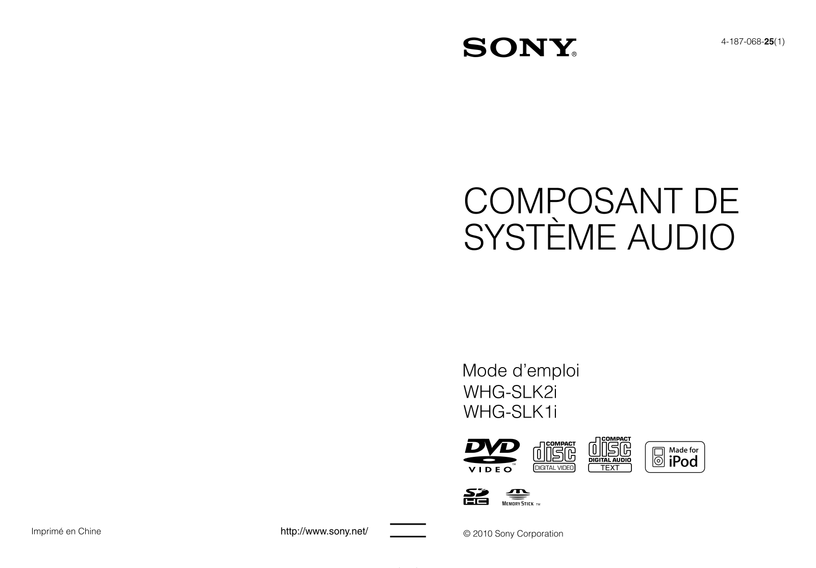 Sony WHG-SLK2I, WHG-SLK1I Operating Instructions