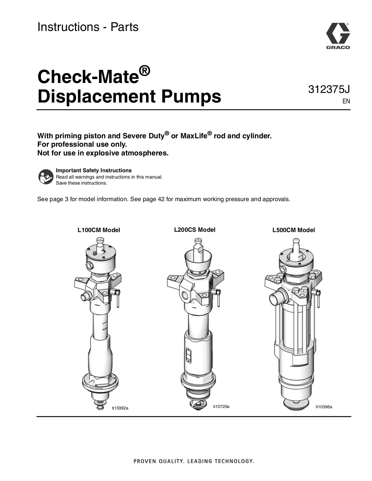 Graco ti10396a, 312375J, L100CM, L200CS, ti10392a User Manual