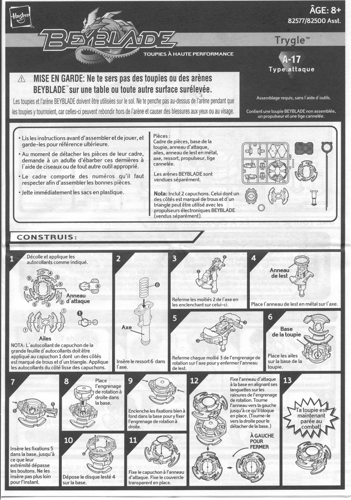 HASBRO Beyblade Tops Trygle User Manual