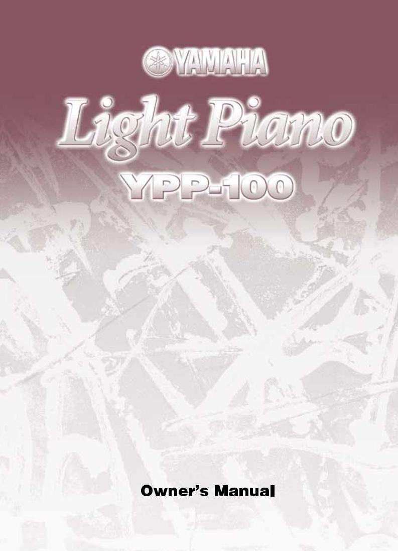 Yamaha YPP-100, YPP100E User Manual