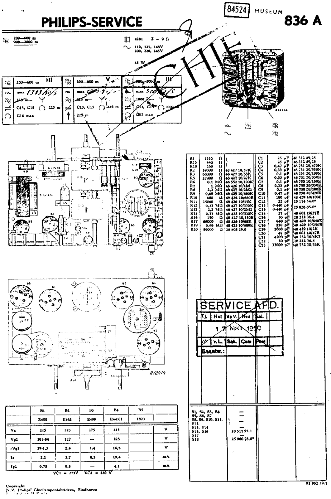 Philips 836-A Service Manual