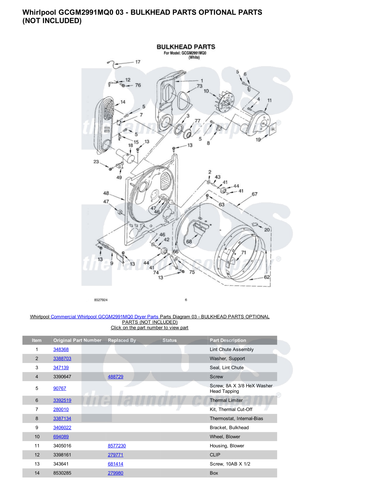 Whirlpool GCGM2991MQ0 Parts Diagram