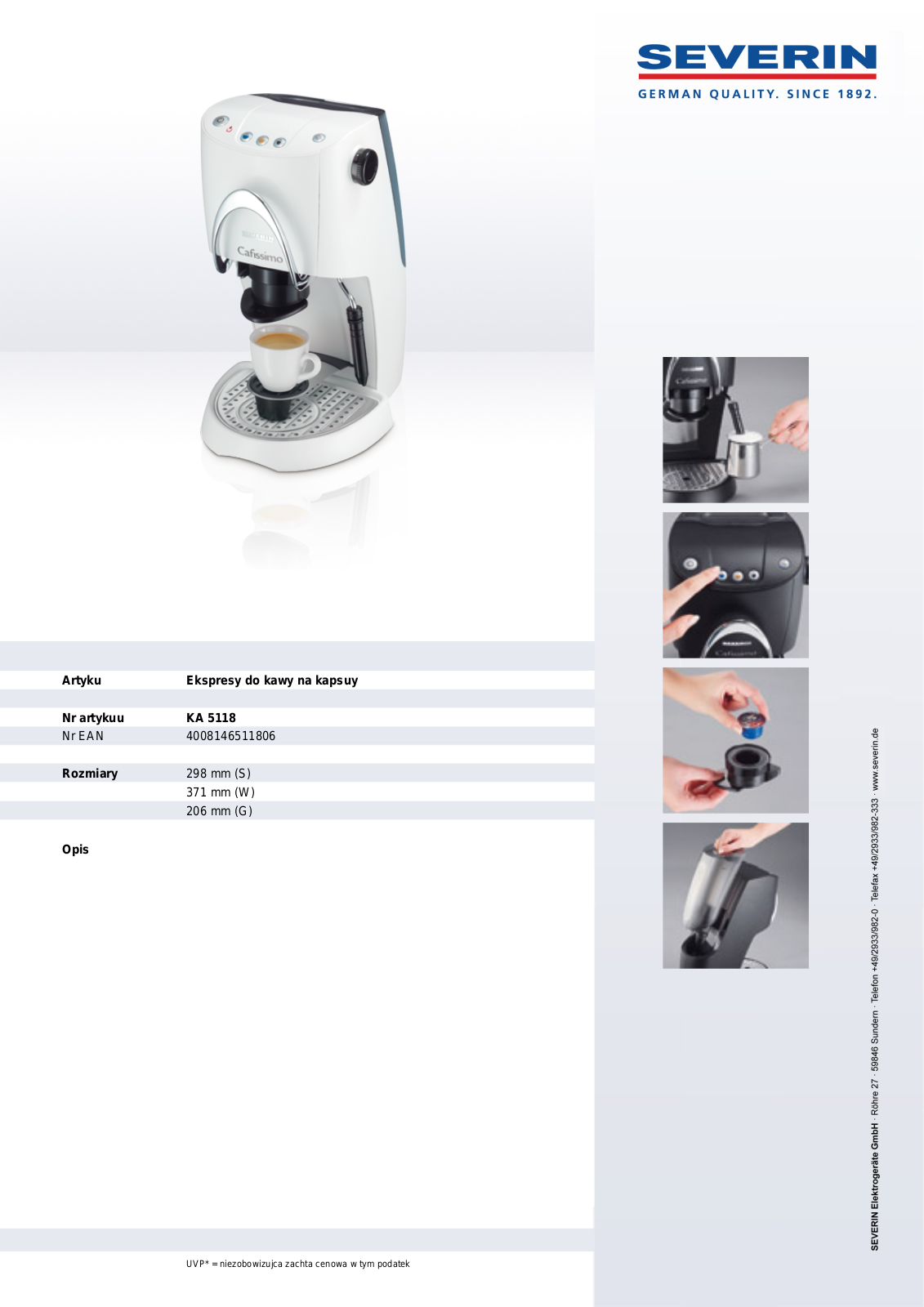 Severin KA 5118 User Manual