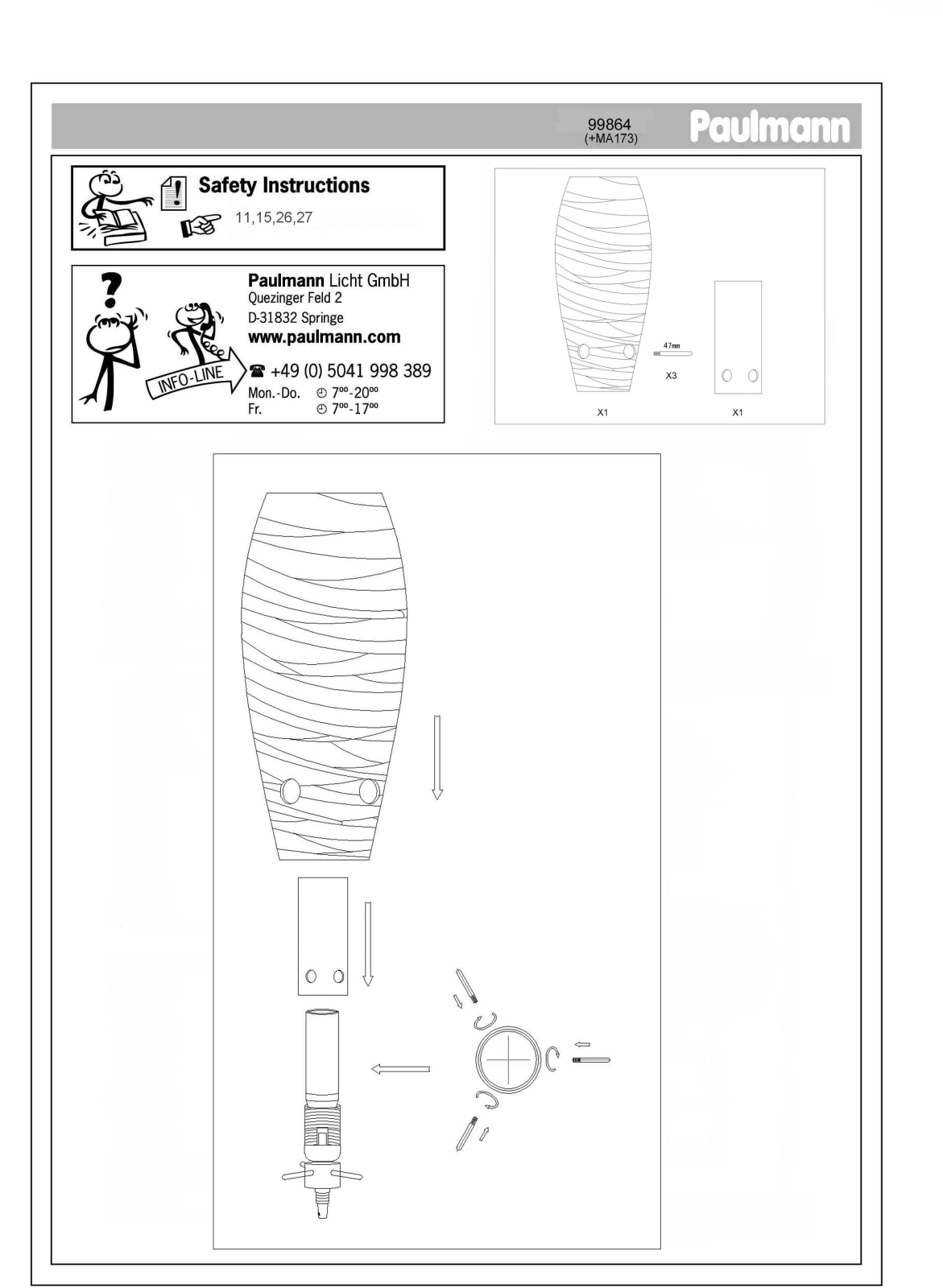 Paulmann 99864 Safety instructions - ManualMachine.com