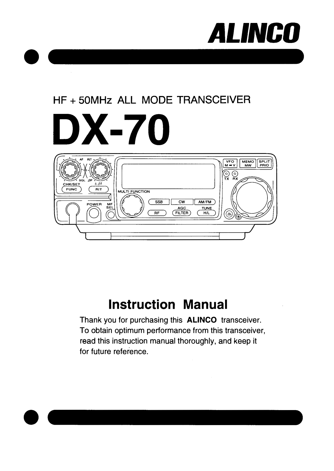 Alinco DX-70 User Manual