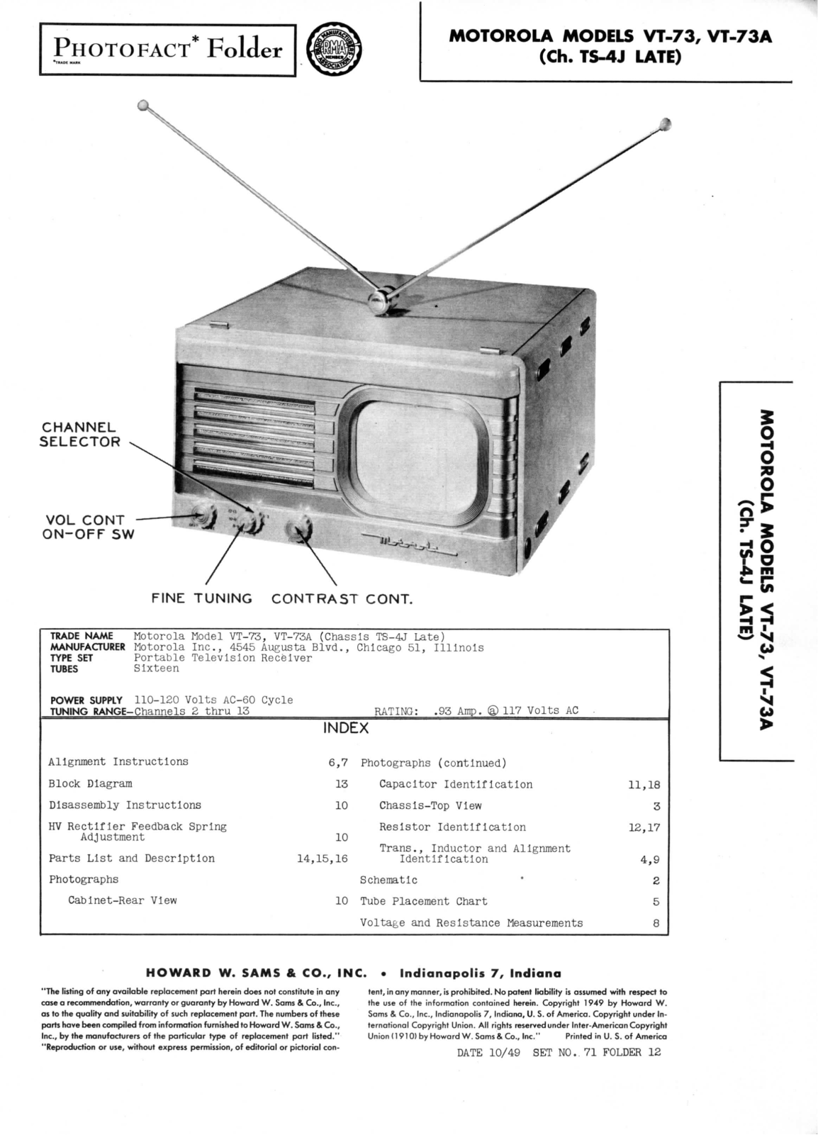 Motorola vt 73, ts 4j schematic - ManualMachine.com