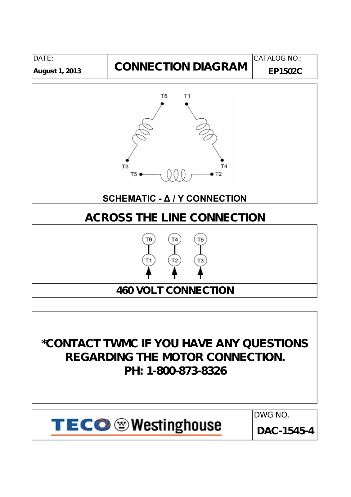 Teco EP1502C Connection Diagram