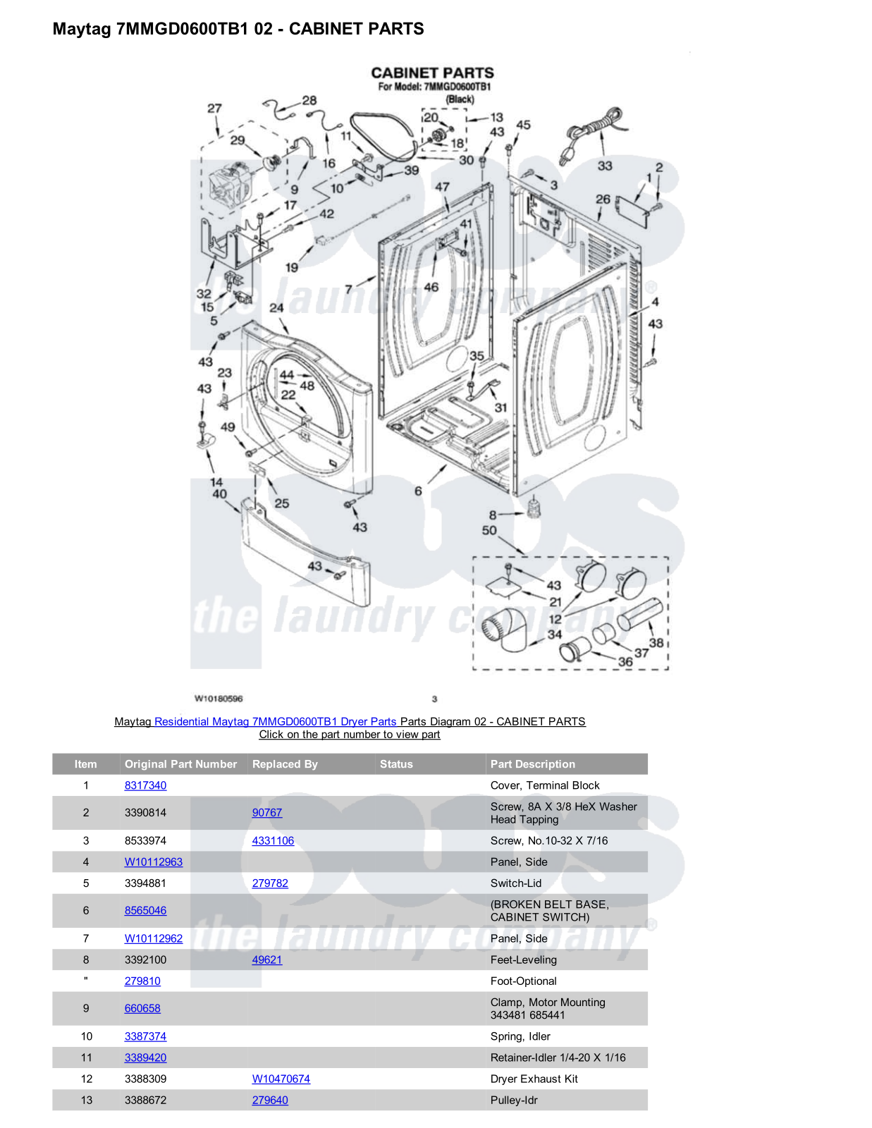 Maytag 7MMGD0600TB1 Parts Diagram