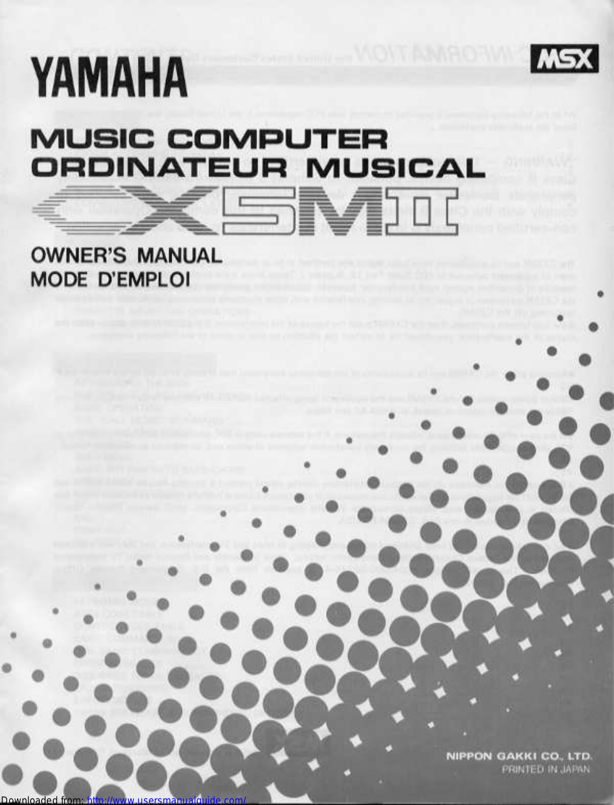 Yamaha Audio CX5MII User Manual
