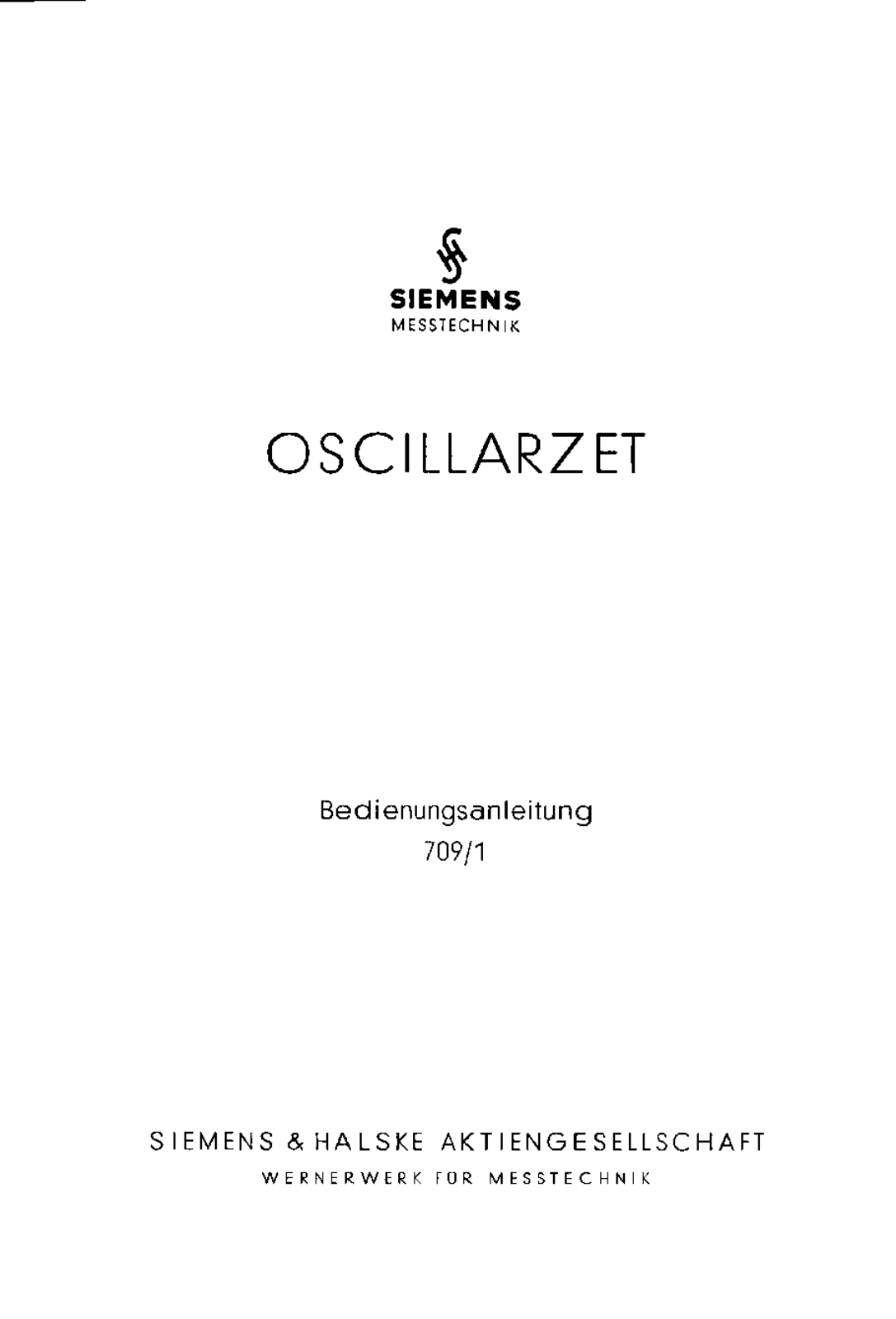 Siemens Oscillarzet Service manual