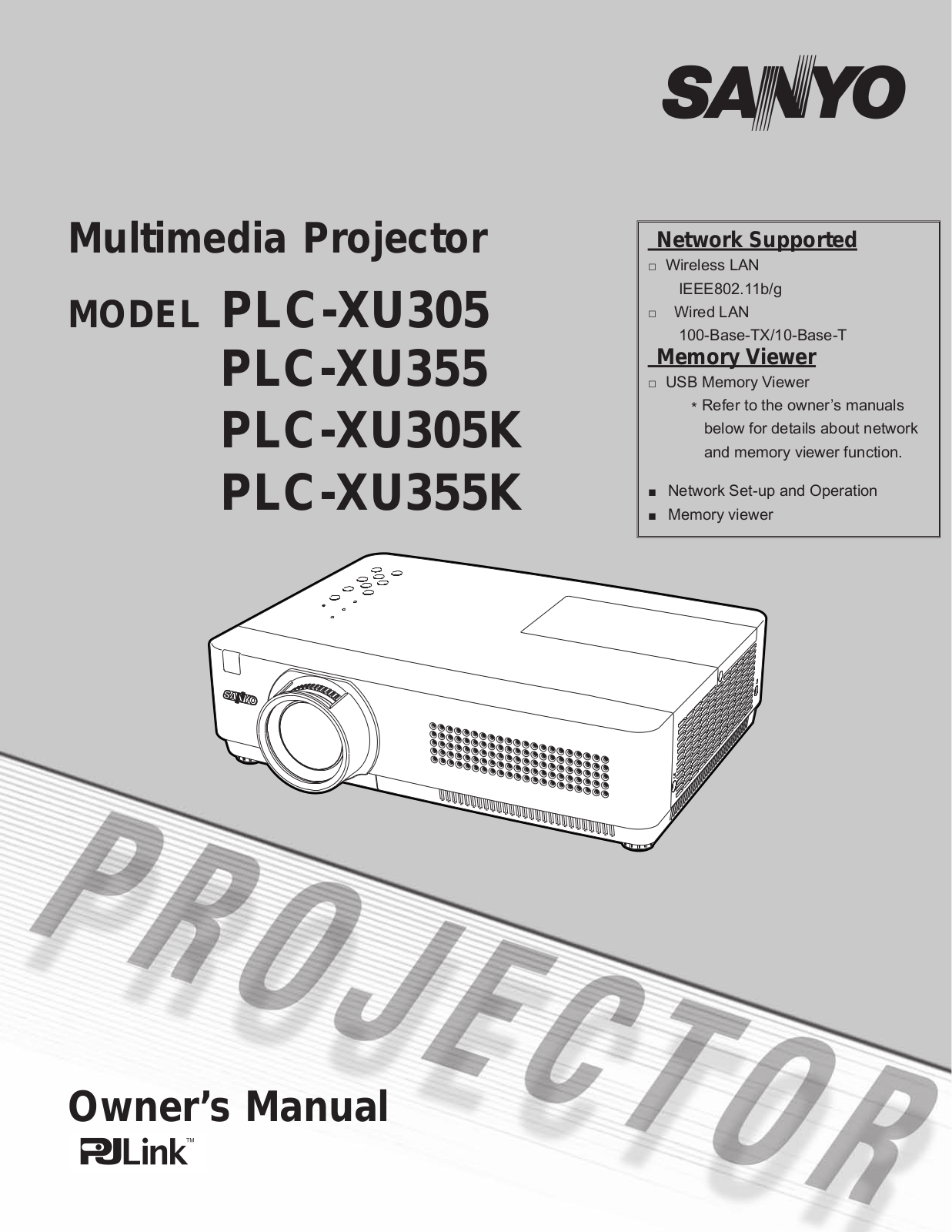 Sanyo PLC-XU355, PLC-XU305 User Manual