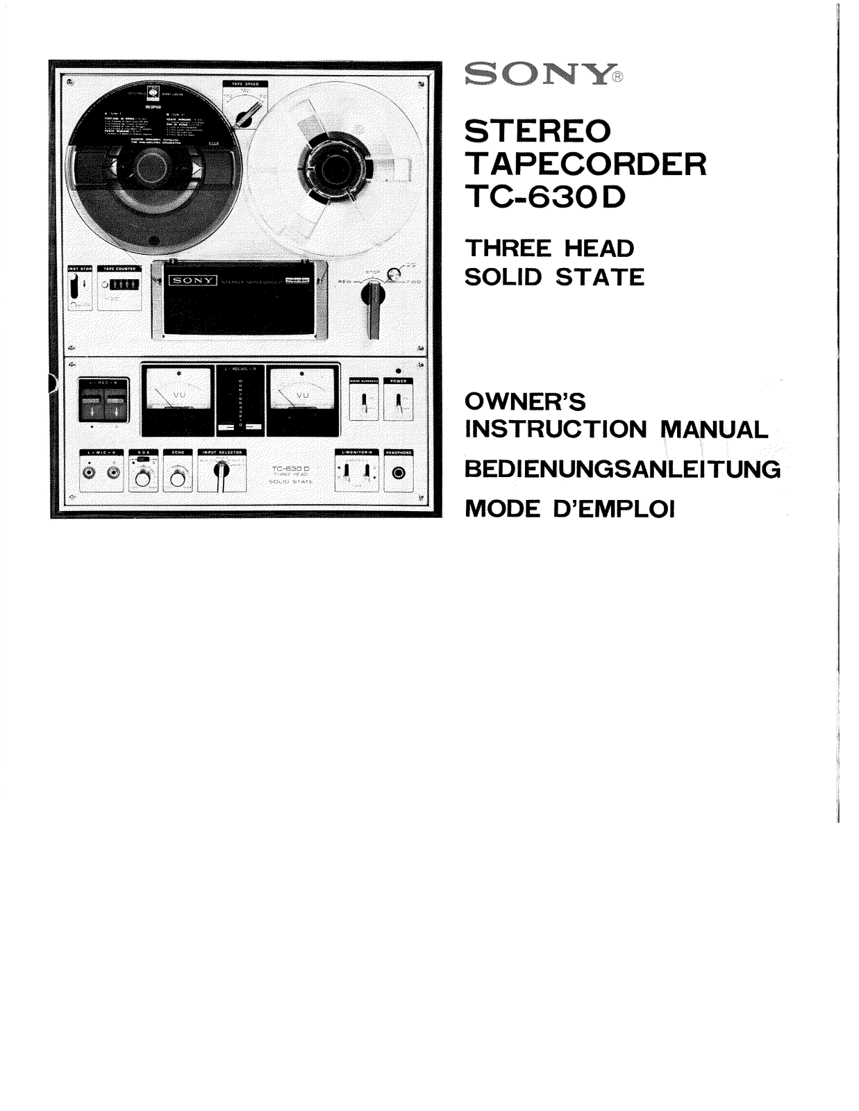 Sony TC-630D Schematic