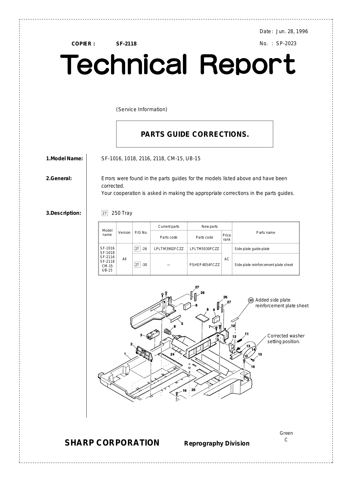 SHARP SP2023 Technical Report