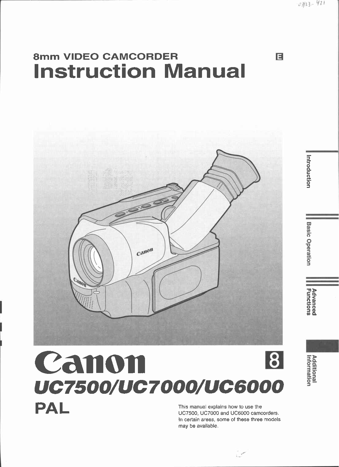 Canon UC 7500, UC 6000, UC 7000 User Manual