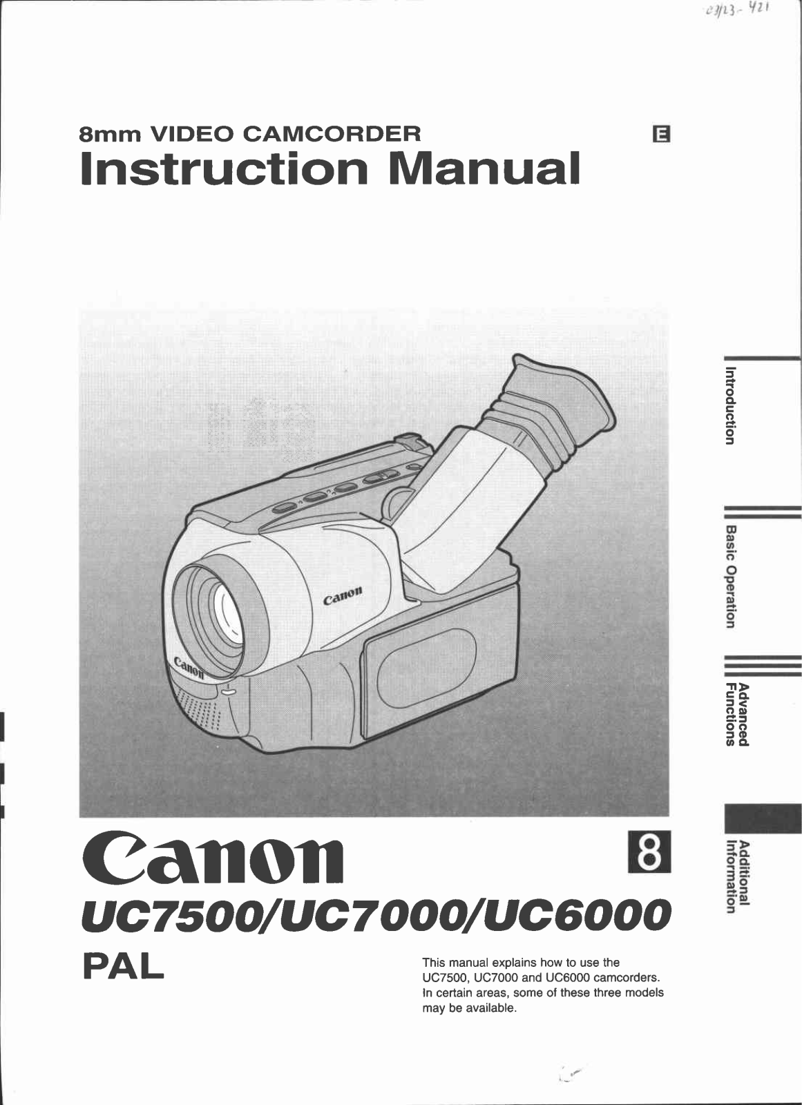 Canon UC 7500, UC 6000, UC 7000 User Manual