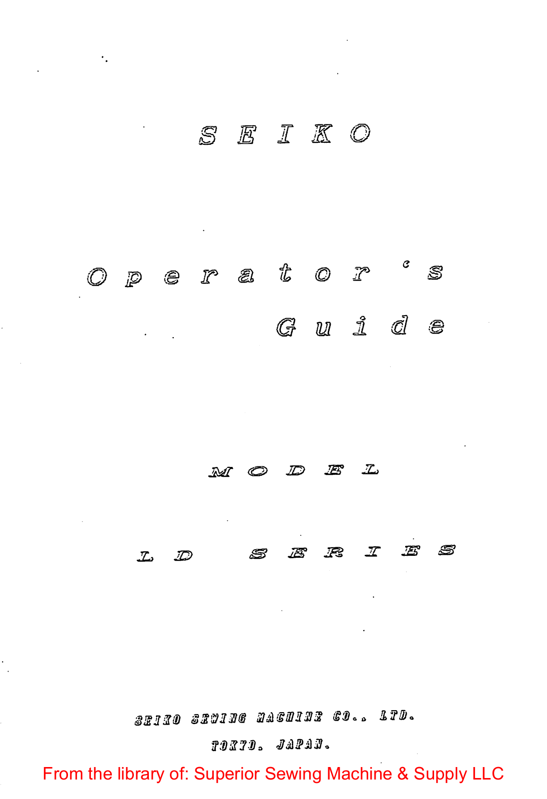 Seiko LD Operator’s Guide - ManualMachine.com