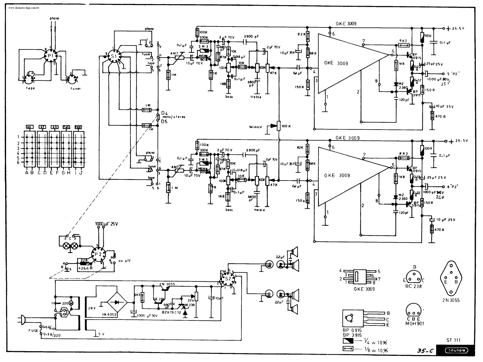 Grundig ST-111 Schematic