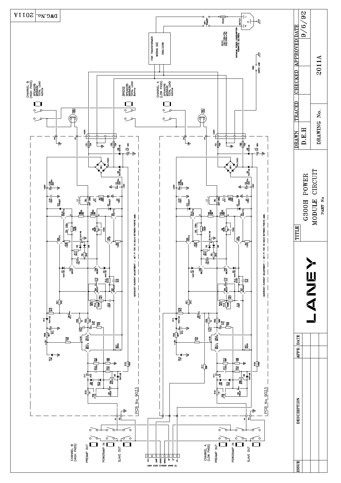 Laney G300 Schematic