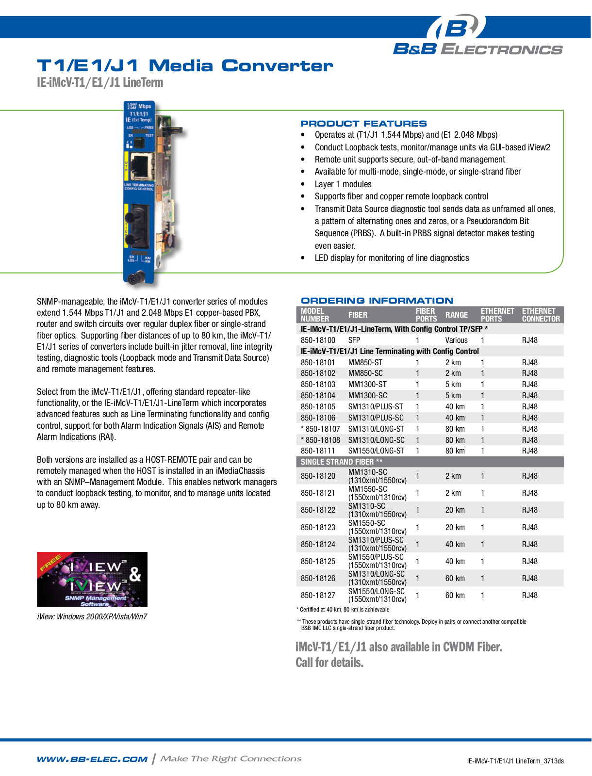 B&B Electronics 850-18100-27 Datasheet