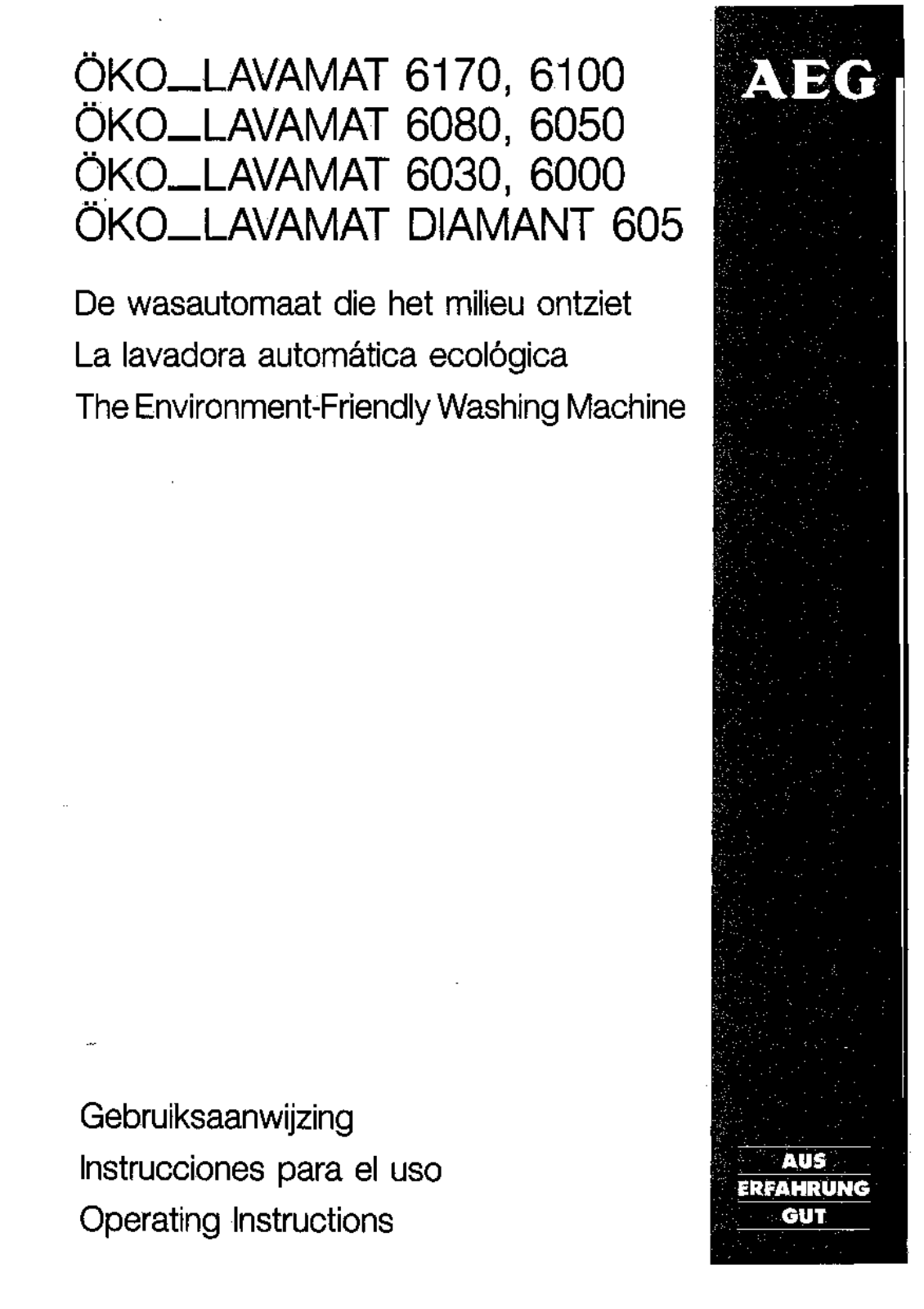 AEG LAVAMAT 6170, LAVAMAT 6100, LAVAMAT 6080, LAVAMAT 6050, LAVAMAT 6030 User Manual