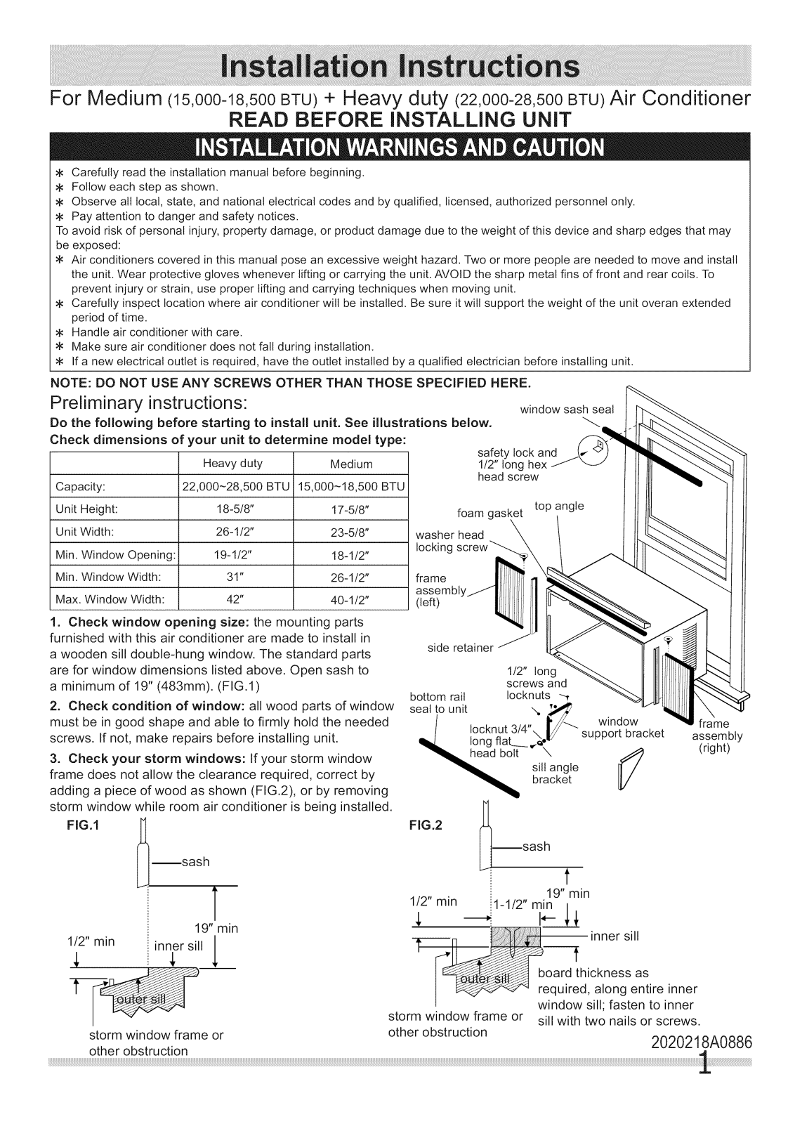Crosley CAHE25ERR410A13, CAHE25ERR410A12, CAHE25ERR410A11, CAHE25ERR410A10, CAHE18ERR410A17 Installation Guide - ManualMachine.com