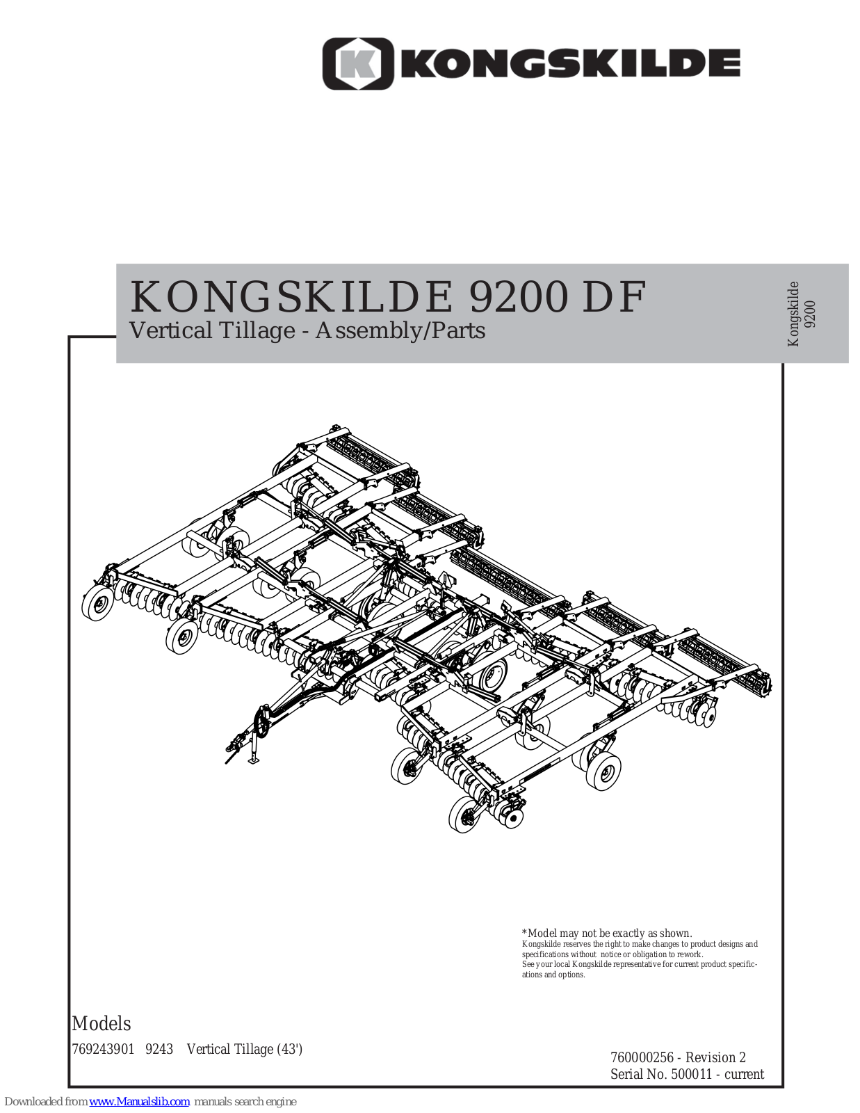 Kongskilde 9200 DF Assembly / Parts