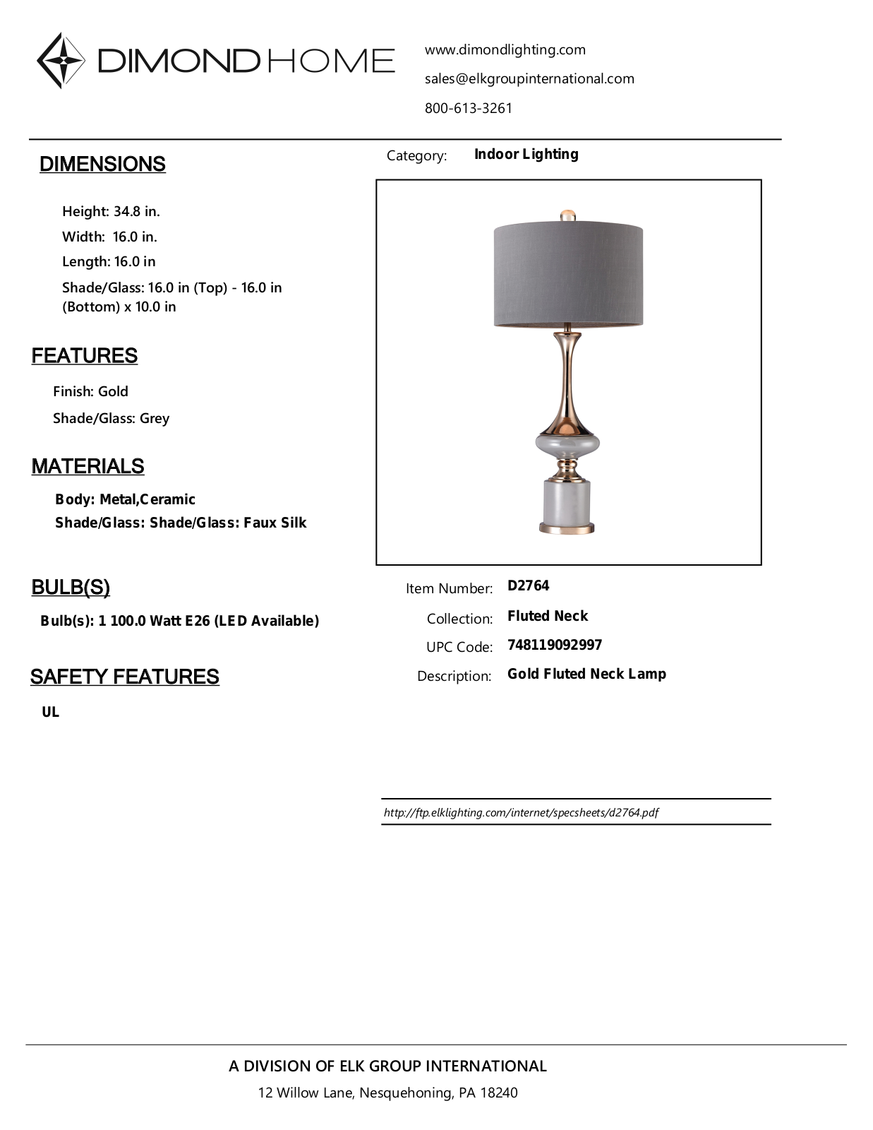 ELK Home D2764 User Manual