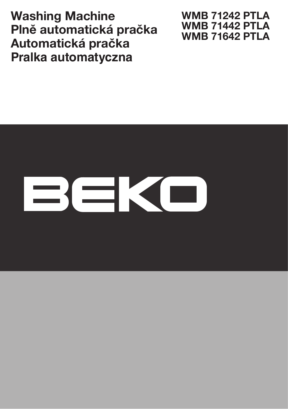 Beko WMB 71642 PT LA Operating Instructions