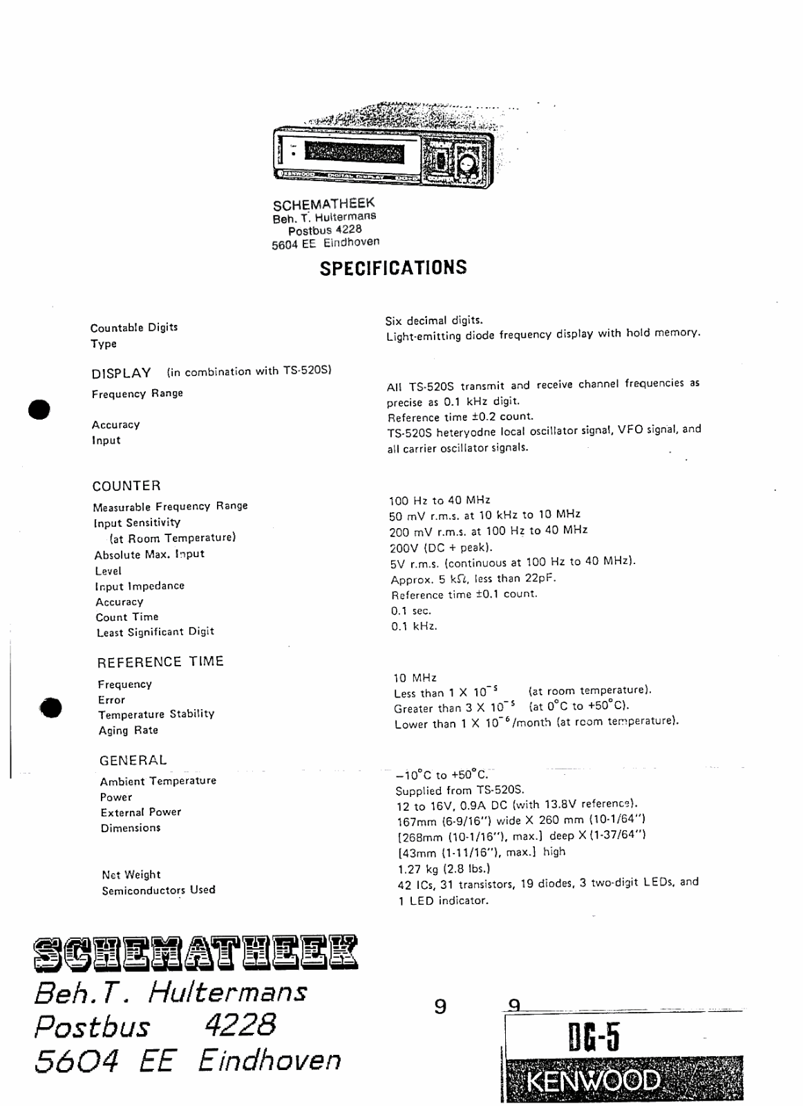 Kenwood DG-5 Schematic