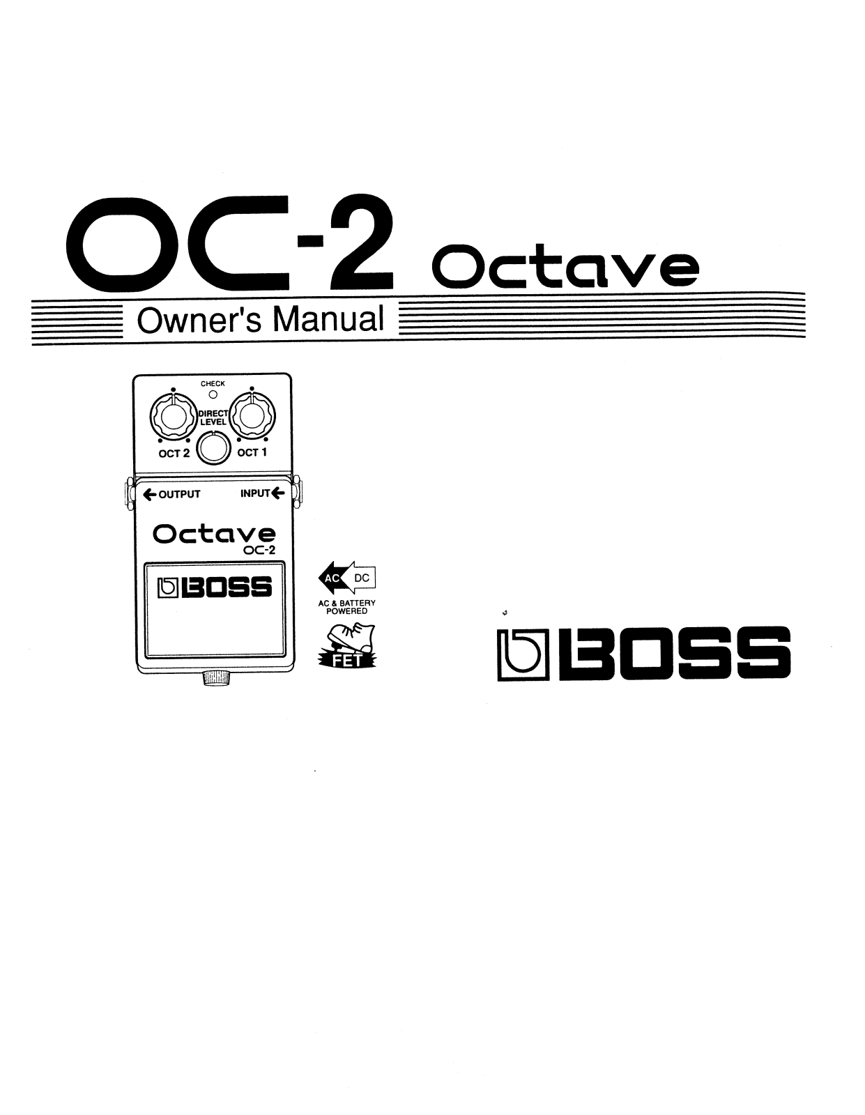 Roland Corporation OC-2 Owner's Manual