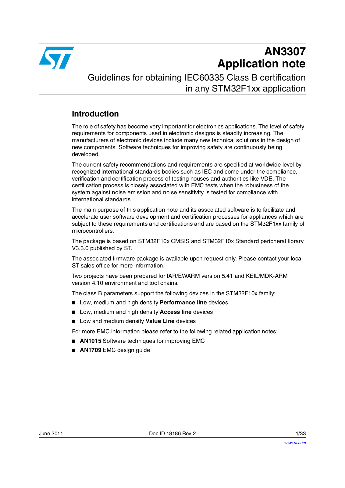 ST AN3307 APPLICATION NOTE