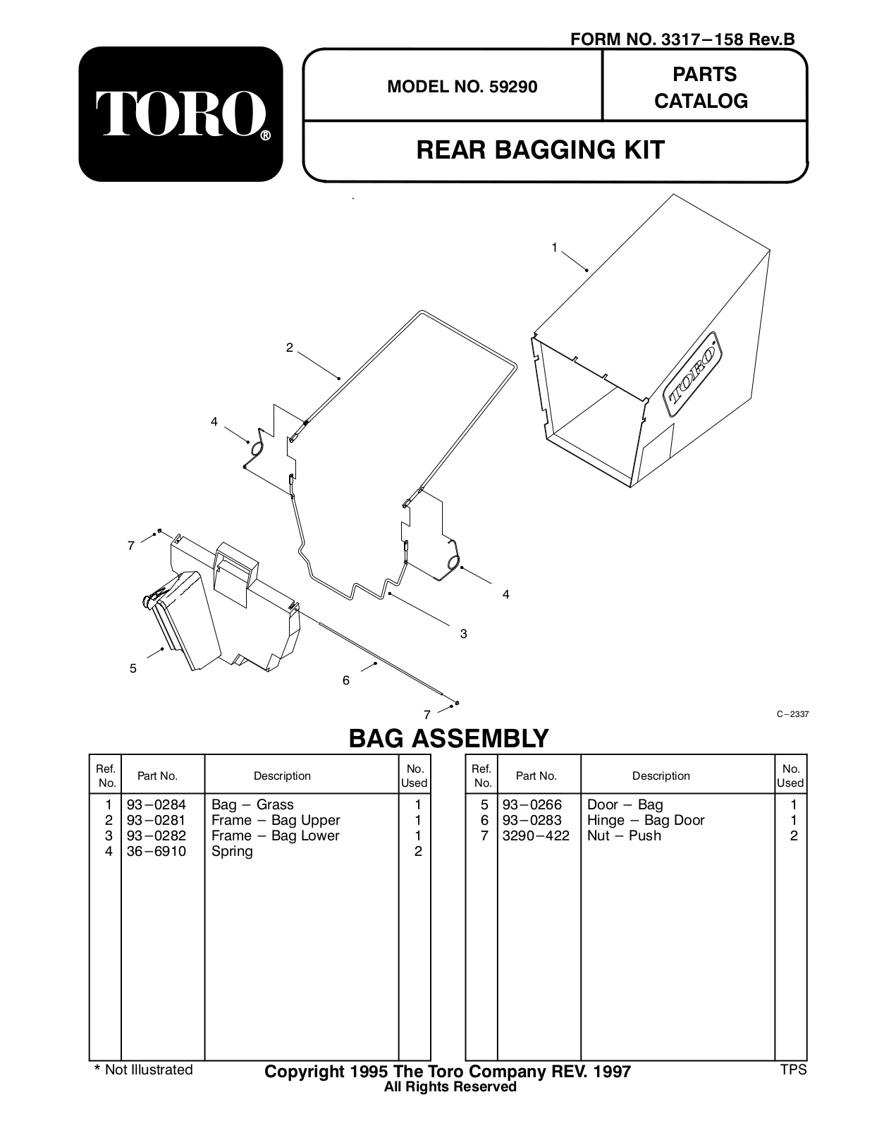 Toro 59290 Parts Catalogue