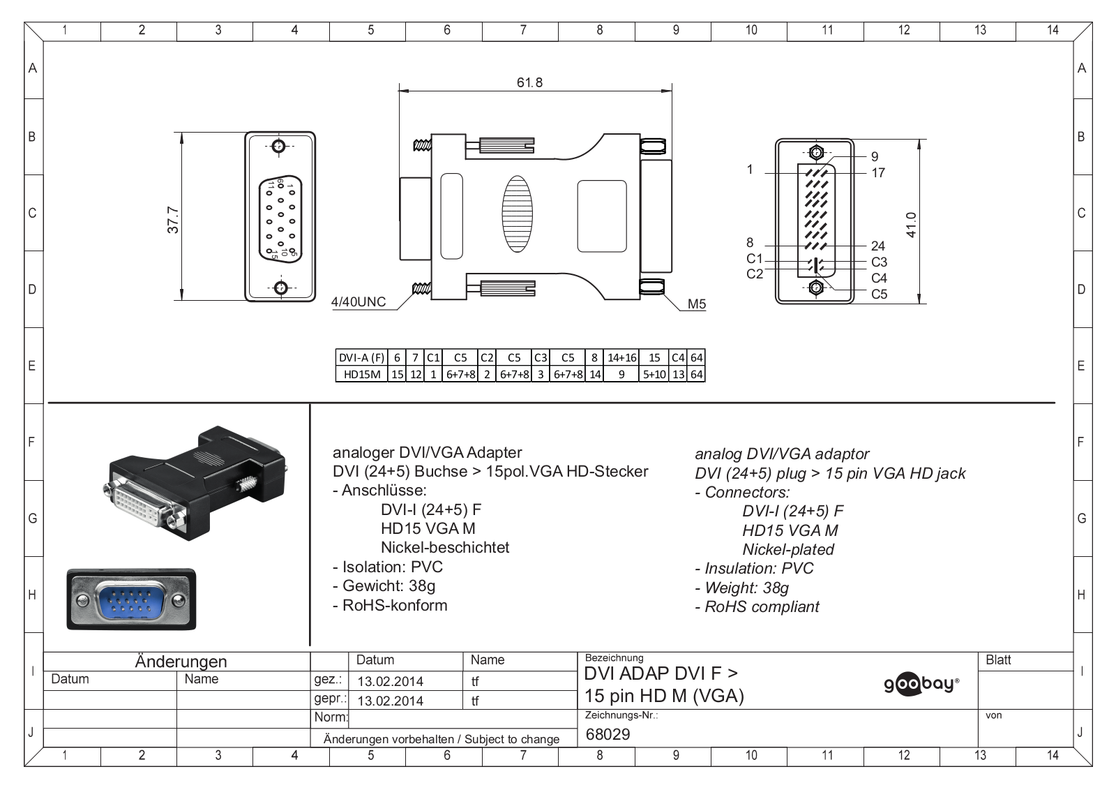 GOOBAY 68029 Datasheet - ManualMachine.com