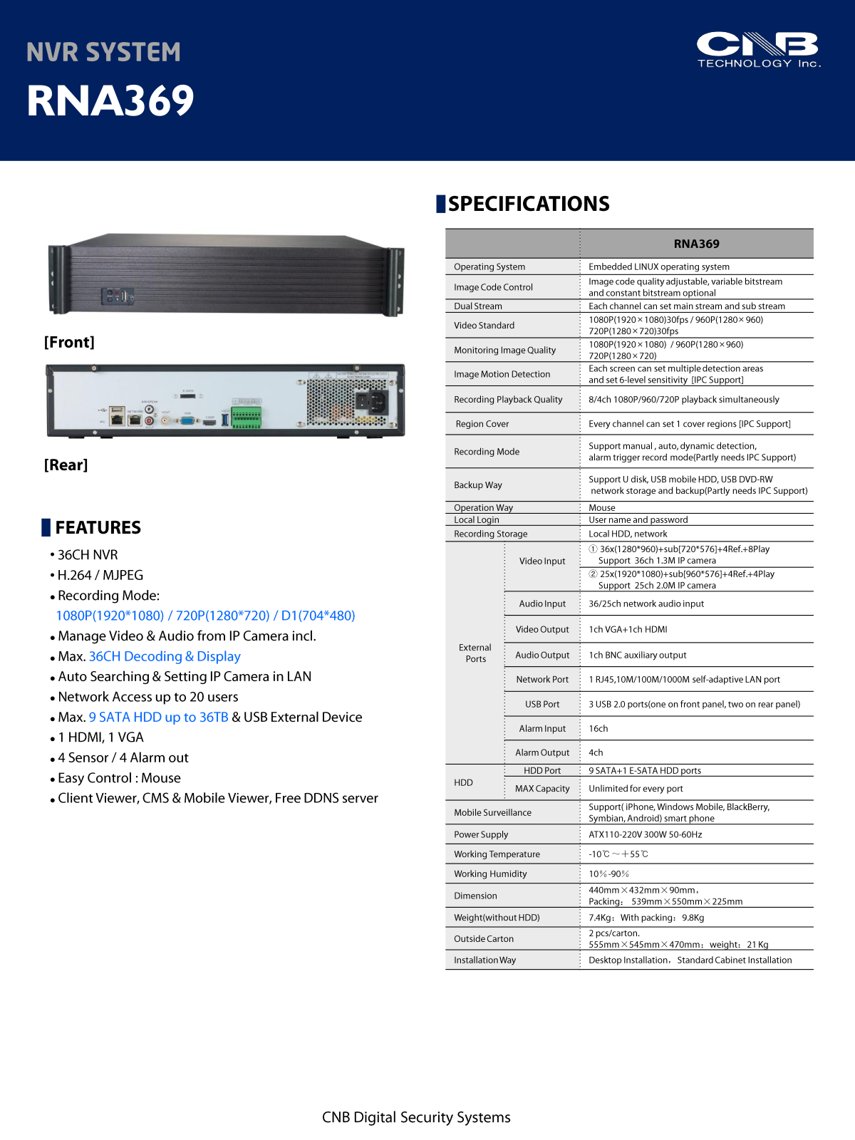 CNB RNA369 Specsheet