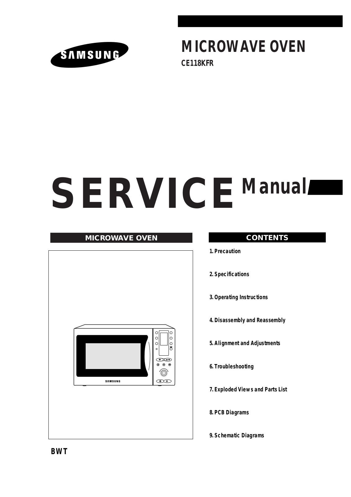 Samsung CE118, CE118KFR-SBTW Service Manual