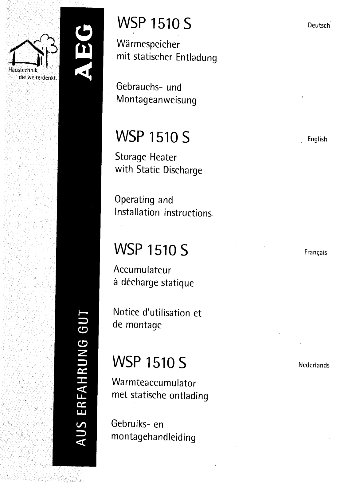 AEG WSP1510S User Manual