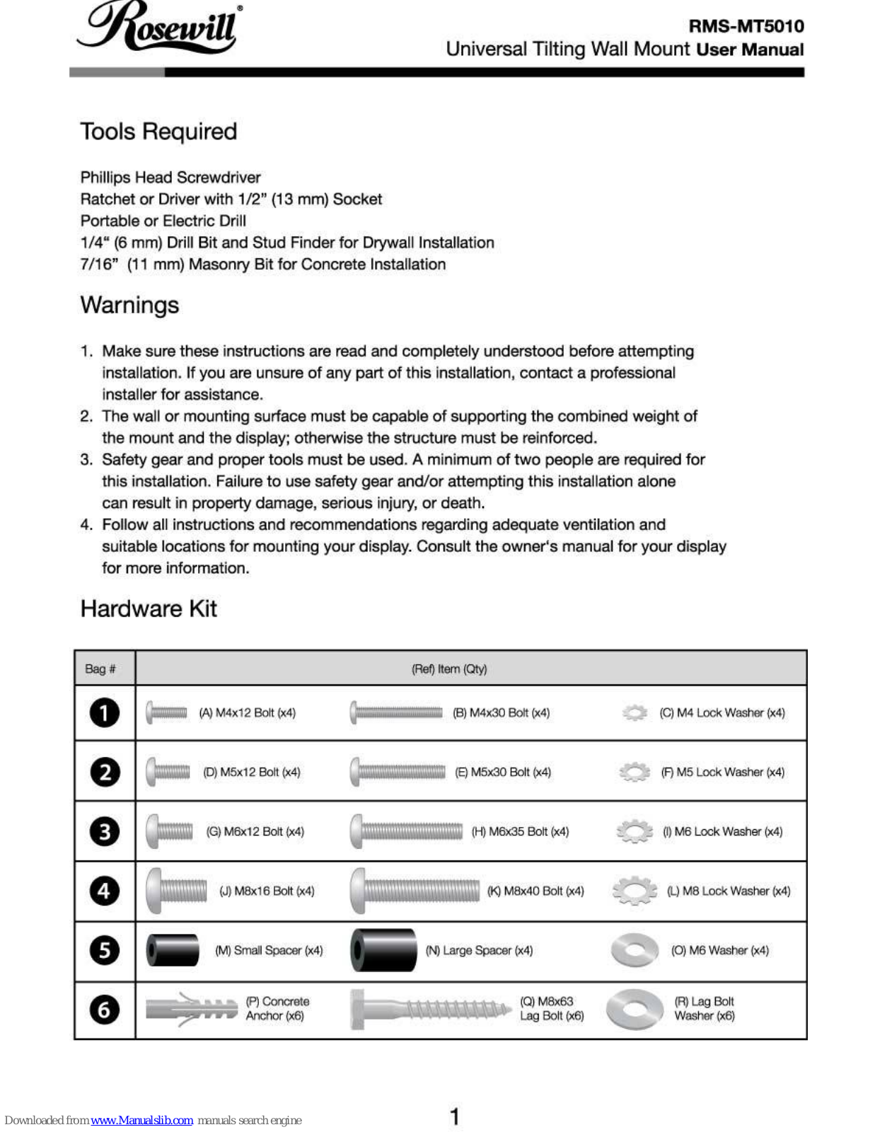 Rosewill RMS-MT5010 User Manual