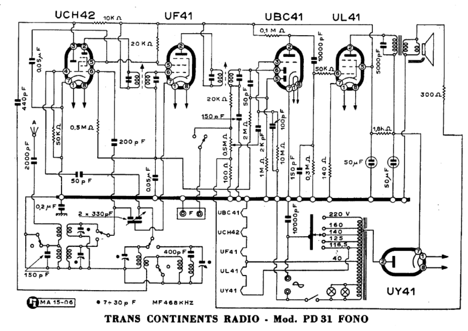 Trans Continents Radio pd31 schematic