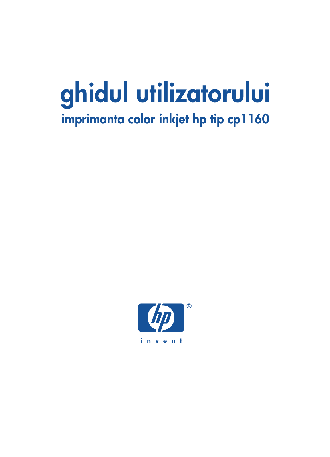 HP Inkjet CP1160 User's Guide