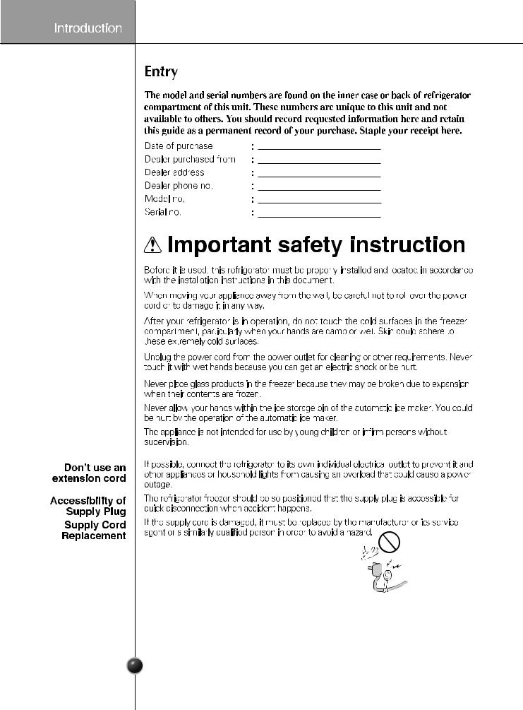 LG GR-B207CLC Owner’s Manual