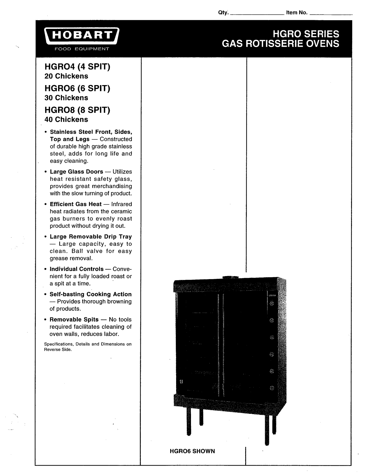 Hobart HGRO6 User Manual