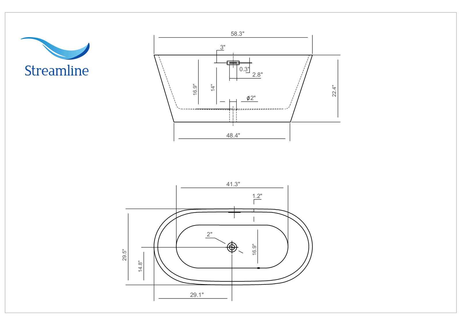 Streamline Bath SLBH2459 Dimensions - ManualMachine.com