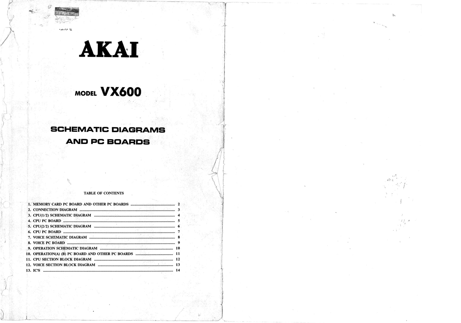 Akai VX600 Schematics