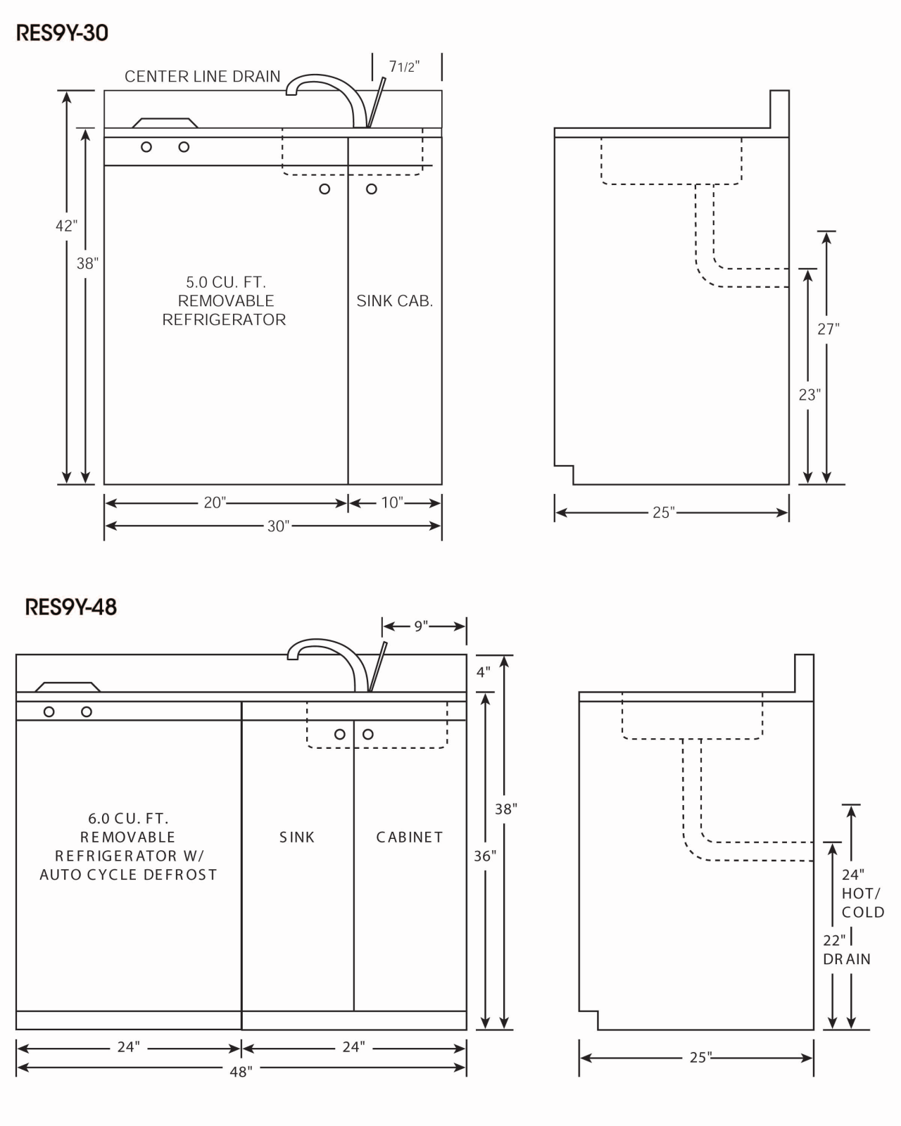 Acme RGS10Y42 Dimensions